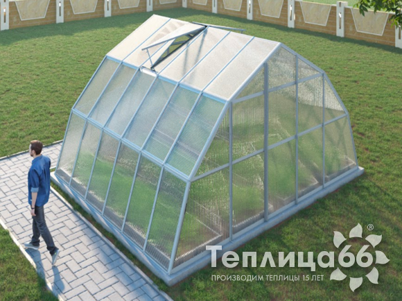 Теплица Рада Балхаш из поликарбоната, 5х4 метра, белая